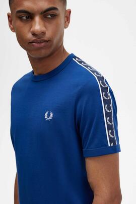 CAMISETA CONTRAST TAPE RINGER AZUL COBALTO