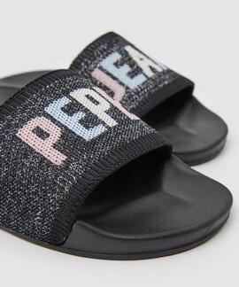 CHANCLAS SLIDER KNIT NEGRAS