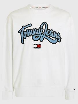 SUDADERA COLLEGE POP RELAXED FIT BLANCA