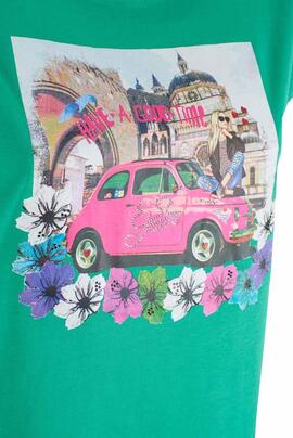 CAMISETA MANGA CORTA ESTAMPADA VERDE