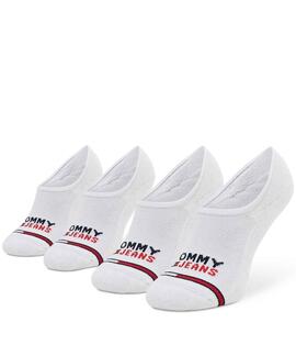 PINKIES UNISEX TOMMY JEANS NO SHOW 2 PACK BLANCO