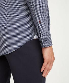 ESSENTIAL MICRO DOT SHIRT SLIM FIT MEDIEVAL BLUE