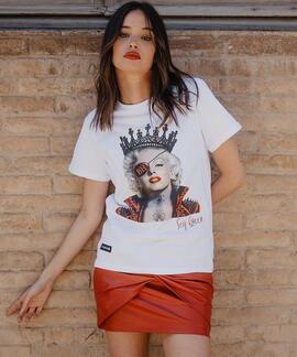 CAMISETA UNISEX MARILYN PRINCESA ROCKERA BLANCO