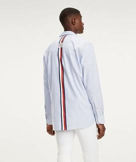 ICON STRIPE SHIRT OVERSIZED FIT SHIRT BLUE / WHITE