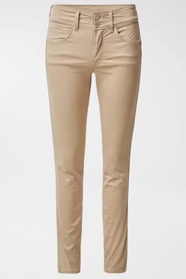 PANTALÓN VAQUERO SECRET SKINNY FIT HIGH RISE PUSH IN BEIGE