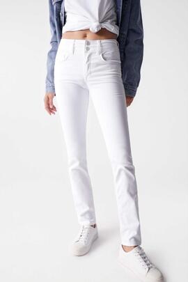 PANTALÓN VAQUERO SECRET SLIM HIGH RISE PUSH IN BLANCO