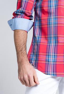 CAMISA H TARTAN CORAL