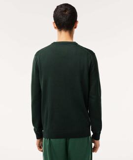 JERSEY LACOSTE CUELLO REDONDO VERDE SINOPLE