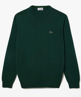JERSEY LACOSTE CUELLO REDONDO VERDE SINOPLE