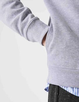 JERSEY SUDADERA LACOSTE DE CUELLO ALTO CON CREMALLERA GRIS