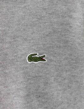 JERSEY SUDADERA LACOSTE DE CUELLO ALTO CON CREMALLERA GRIS