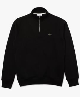 JERSEY SUDADERA LACOSTE DE CUELLO ALTO CON CREMALLERA NEGRO