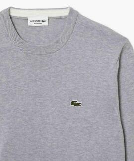 JERSEY LACOSTE CUELLO REDONDO GRIS VIGORÉ