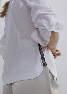 CAMISA POPELIN BLANCO CON CINTA LATERAL PERSONALIZADA
