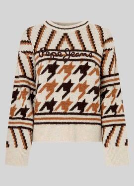 JERSEY CUELLO REDONDO JACQUARD DEANNA BEIGE