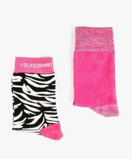 SET CAJA 2 PARES DE CALCETINES CEBRA Y LISO