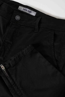 PANTALÓN CARGO FAITH PUSH IN CROPPED SKINNY FIT NEGRO