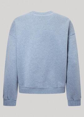 SUDADERA CARA RELAXED FIT AZUL VIGORÉ CON LOGO BORDADO