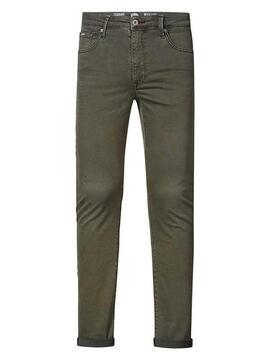 PANTALÓN VAQUERO SEAHAM SLIM FIT VERDE CAQUI