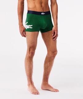 BOXERS 3 PACK TRUNK COTTON STRETCH BLANCO, VERDE Y MARINO