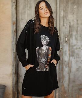 VESTIDO TACHAS TINA TURNER NEGRO