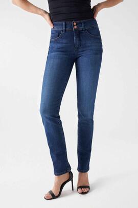 PANTALÓN VAQUERO SECRET SLIM HIGH RISE PUSH IN MEDIUM WASH
