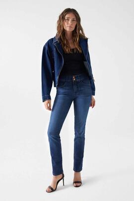 PANTALÓN VAQUERO SECRET SLIM HIGH RISE PUSH IN MEDIUM WASH