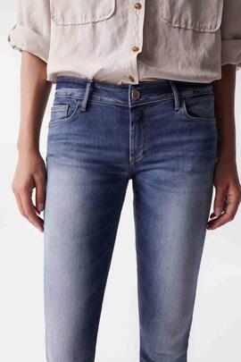 PANTALÓN VAQUERO WONDER CROPPED SKINNY DENIM AZUL