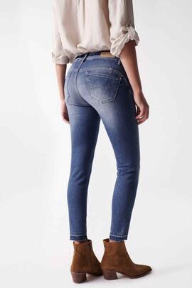 PANTALÓN VAQUERO WONDER CROPPED SKINNY DENIM AZUL