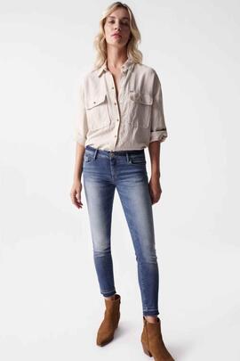 PANTALÓN VAQUERO WONDER CROPPED SKINNY DENIM AZUL