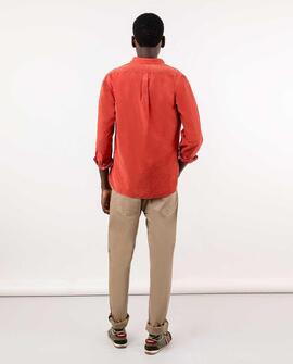 CAMISA MICROPANA GARMENT DYE NARANJA