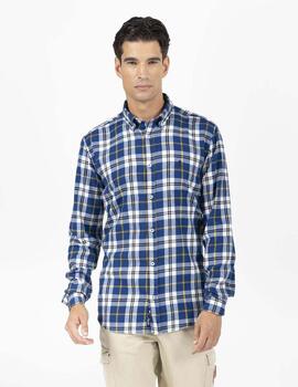 CAMISA FRANELA COMBINED CHECK AZUL MARINO