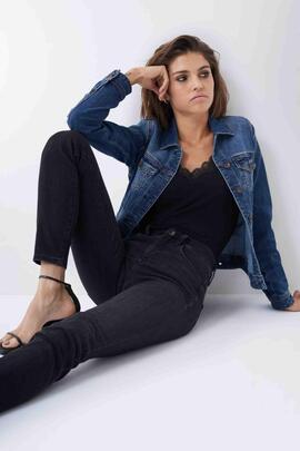 PANTALÓN VAQUERO SECRET SKINNY FIT HIGH RISE DENIM NEGRO