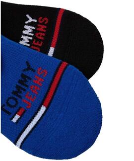 PINKIES UNISEX TOMMY JEANS NO SHOW 2 PACK AZUL Y NEGRO