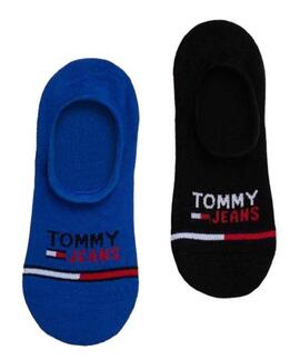 PINKIES UNISEX TOMMY JEANS NO SHOW 2 PACK AZUL Y NEGRO