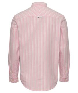 TJM REGULAR OXFORD STRIPE SHIRT BALLET PINK