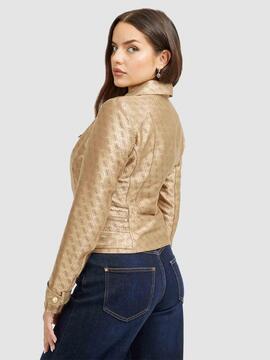 CHAQUETA OLIVIA MOTO SLIM FIT JACQUARD 4G BEIGE