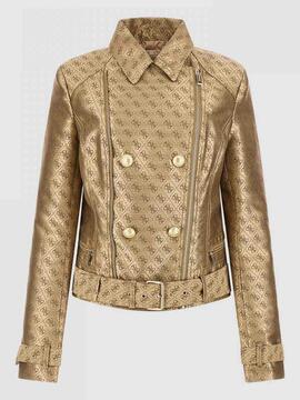 CHAQUETA OLIVIA MOTO SLIM FIT JACQUARD 4G BEIGE