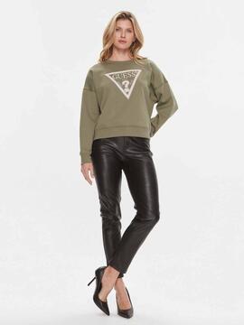 SUDADERA PONY HAIR RELAXED FIT VERDE CAQUI