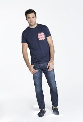 CAMISETA H BOLSILLO LISO AZUL MARINO