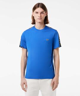 CAMISETA LACOSTE REGULAR FIT AZUL ROYAL CON CINTA DEPORTIVA