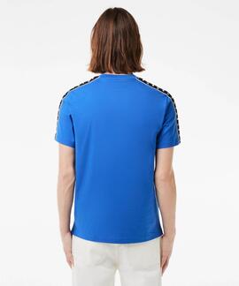 CAMISETA LACOSTE REGULAR FIT AZUL ROYAL CON CINTA DEPORTIVA