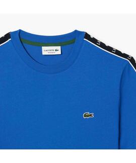 CAMISETA LACOSTE REGULAR FIT AZUL ROYAL CON CINTA DEPORTIVA