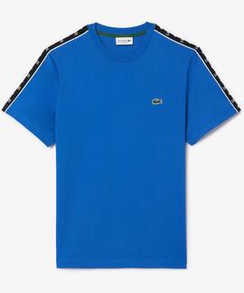 CAMISETA LACOSTE REGULAR FIT AZUL ROYAL CON CINTA DEPORTIVA