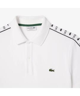 POLO LACOSTE REGULAR FIT BLANCO CON CINTA DEPORTIVA