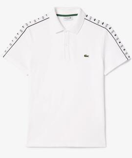 POLO LACOSTE REGULAR FIT BLANCO CON CINTA DEPORTIVA