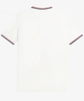 POLO TWIN TIPPED M3600 T60 SNOW WHITE / BURNT RED / NAVY