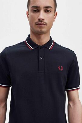POLO TWIN TIPPED M3600 T55 NAVY / SNOW WHITE / BURNT RED