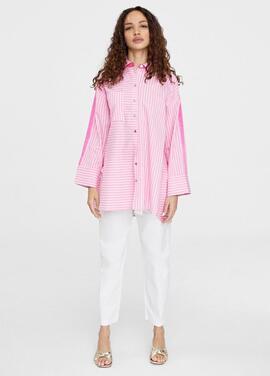 CAMISA RAYAS GROSSGRAIN ROSA Y BLANCO
