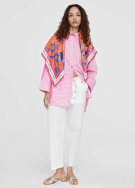 CAMISA RAYAS GROSSGRAIN ROSA Y BLANCO